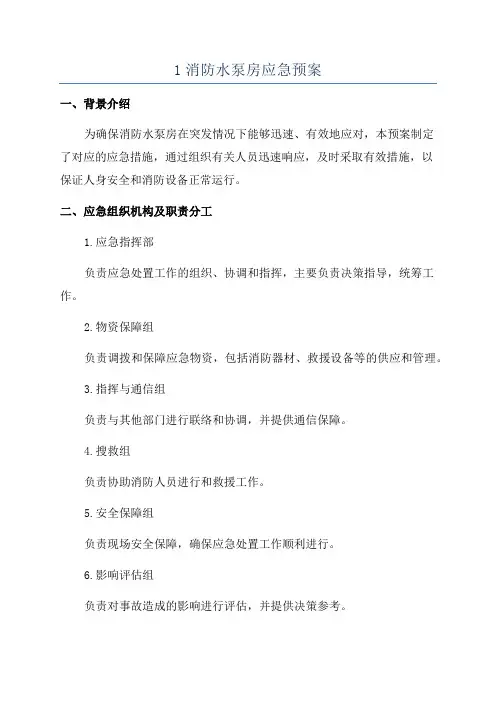 1消防水泵房应急预案