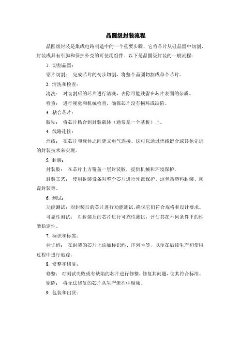 晶圆级封装流程