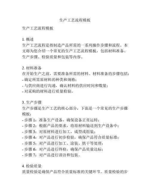 生产工艺流程模板