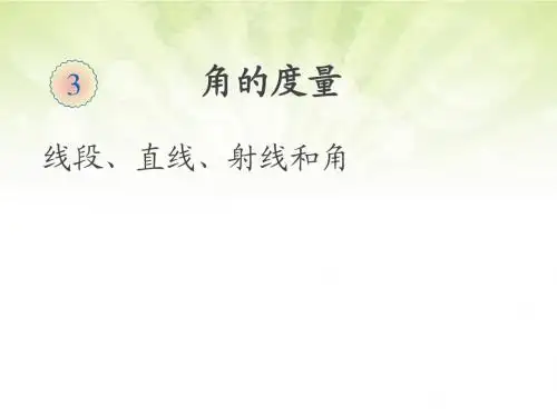 线段、直线、射线和角