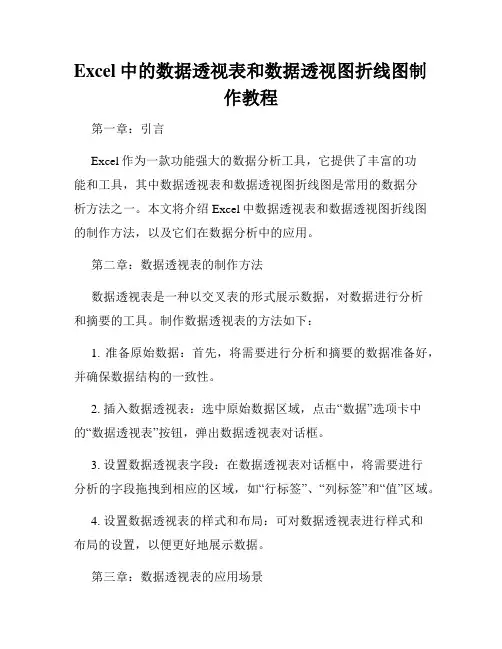 Excel中的数据透视表和数据透视图折线图制作教程