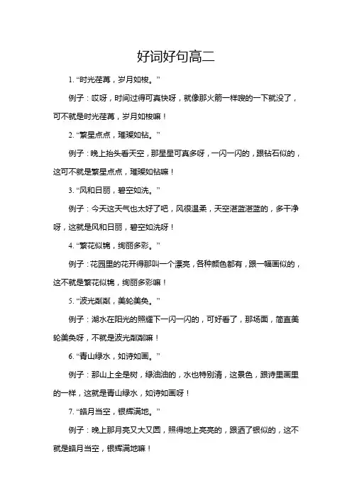 好词好句高二