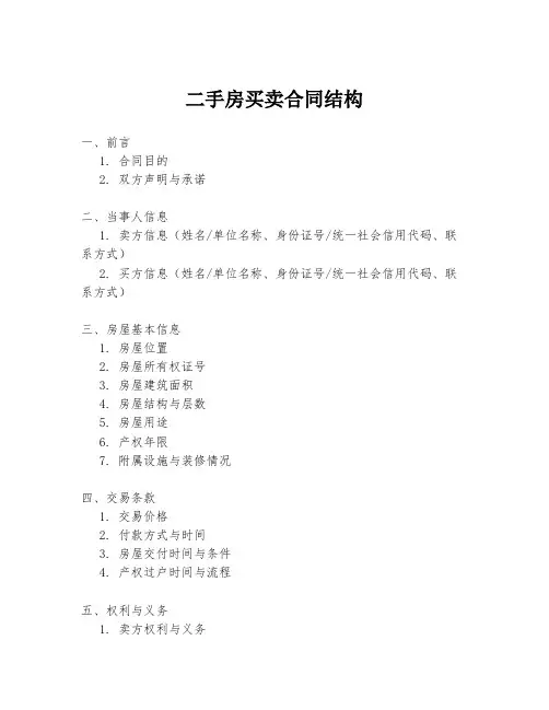 二手房买卖合同结构
