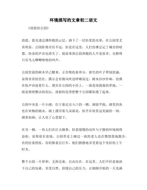 环境描写的文章初二语文