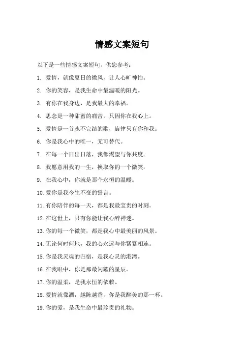情感文案短句100个