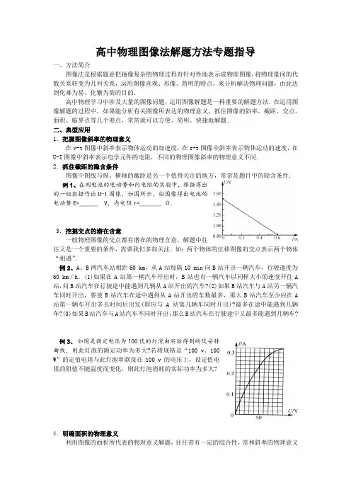 (完整版)高中物理图像法解题方法专题指导