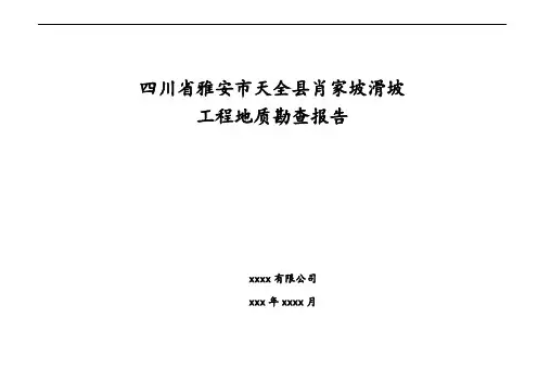 四川省雅安市天全县肖家坡滑坡勘察报告