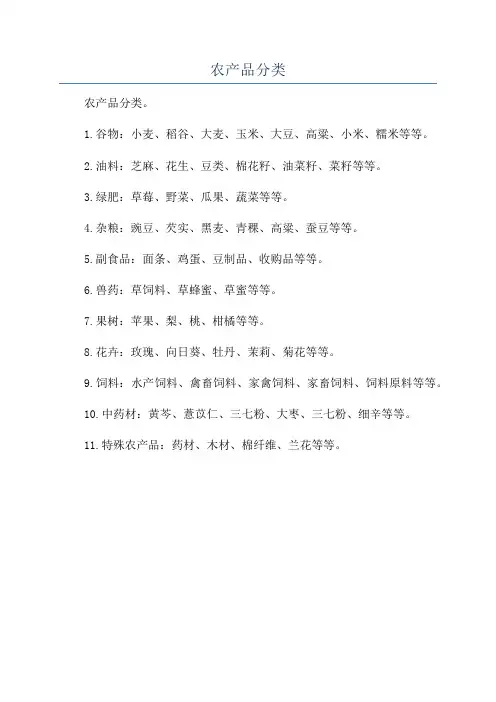 农产品分类