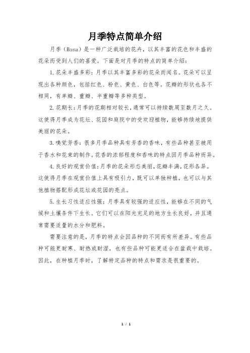 月季特点简单介绍