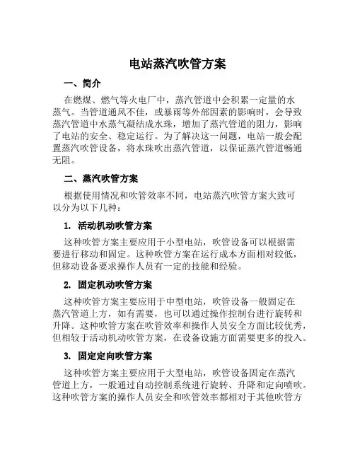 电站蒸汽吹管方案范文