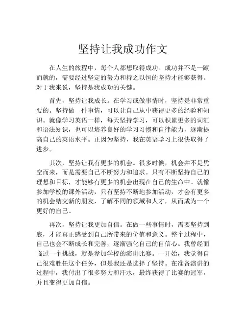 坚持让我成功作文