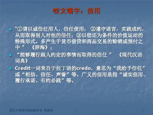 货币银行学2信用