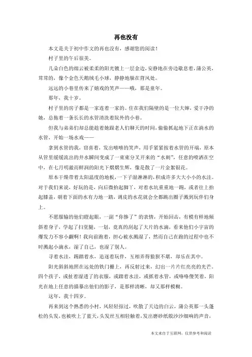 再也没有_初中作文_2