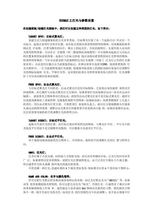 3DSMAX之灯光与参数设置