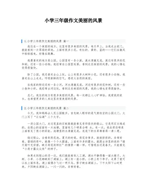 小学三年级作文美丽的风景