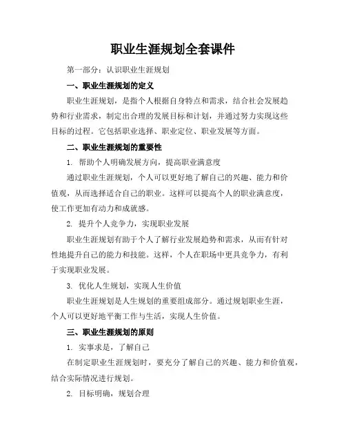 职业生涯规划全套课件
