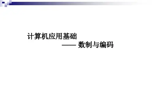 104计算机应用基础数制与编码