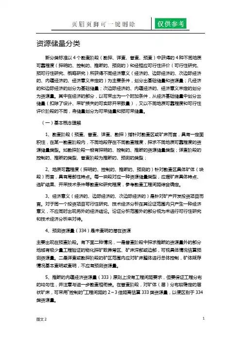 资源储量分类(图文参照)