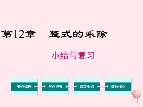 华东师大版(新版)八年级数学上册：第12章整式的乘除小结与复习课件