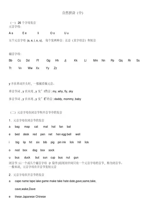 (完整版)自然拼读(中)知识点