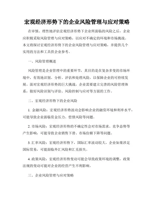 宏观经济形势下的企业风险管理与应对策略