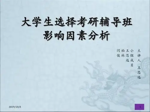 大学生选择考研辅导班影响因素分析精品文档