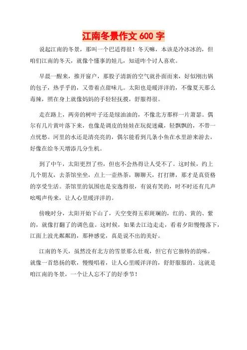 江南冬景作文600字