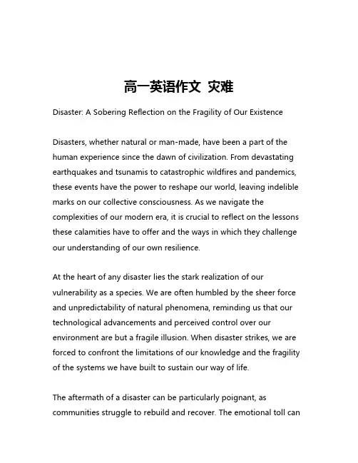 高一英语作文 灾难
