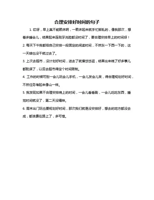 合理安排好时间的句子
