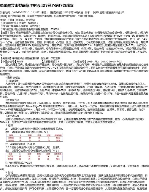 单硝酸异山梨醇酯注射液治疗冠心病疗效观察