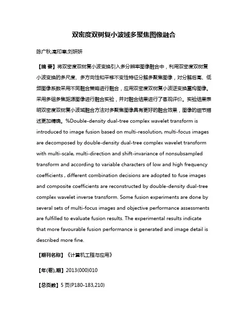 双密度双树复小波域多聚焦图像融合