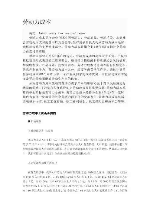 劳动力成本