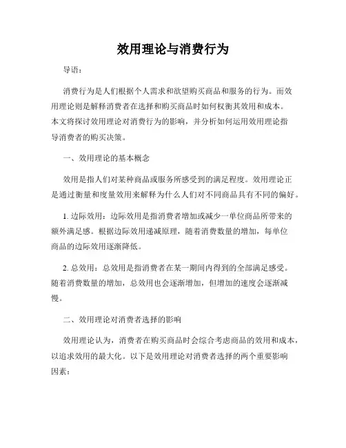 效用理论与消费行为