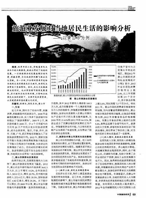 旅游业发展对当地居民生活的影响分析——以黄山市为例