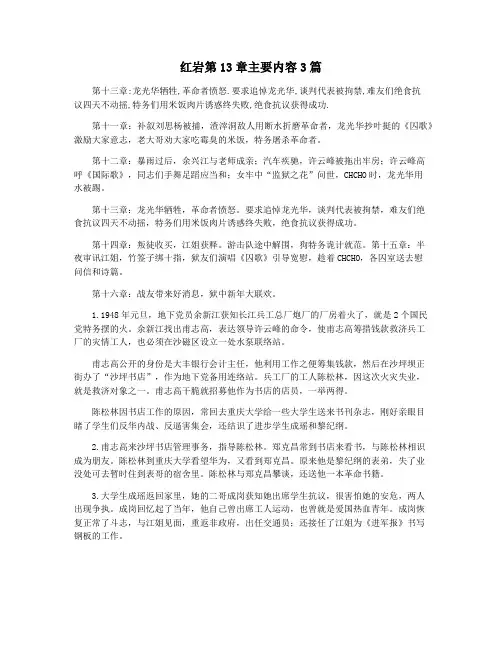 红岩第13章主要内容3篇