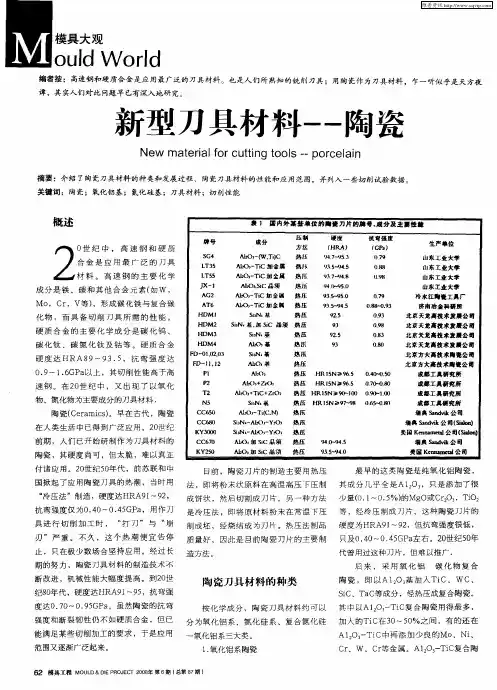 新型刀具材料——陶瓷