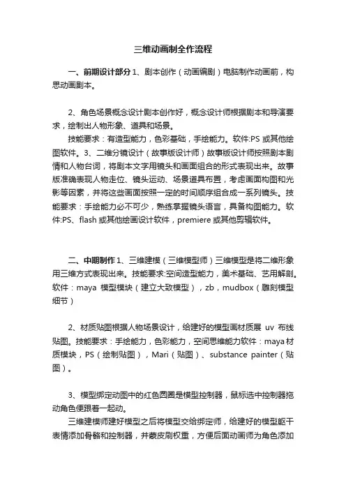三维动画制全作流程