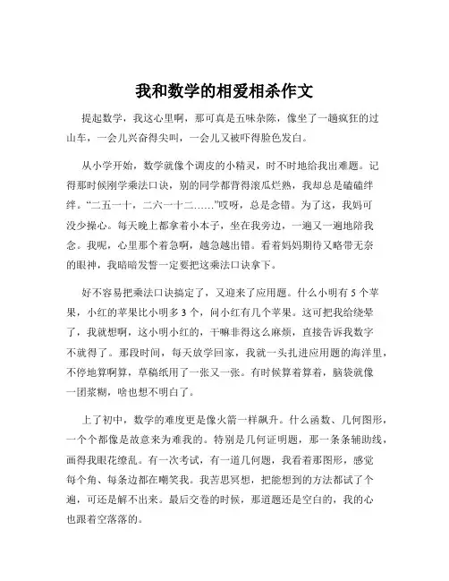 我和数学的相爱相杀作文