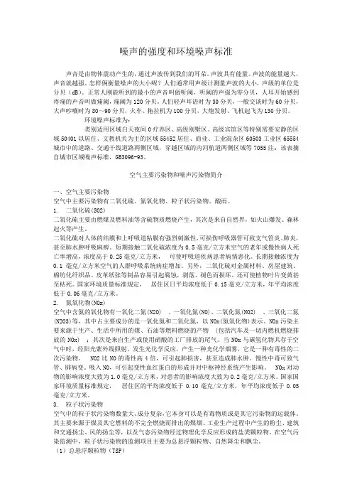 噪声强度和标准