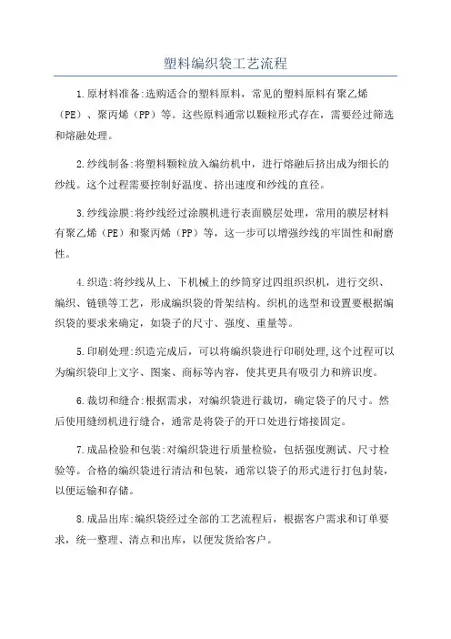 塑料编织袋工艺流程