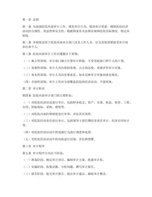 医院审计规章制度