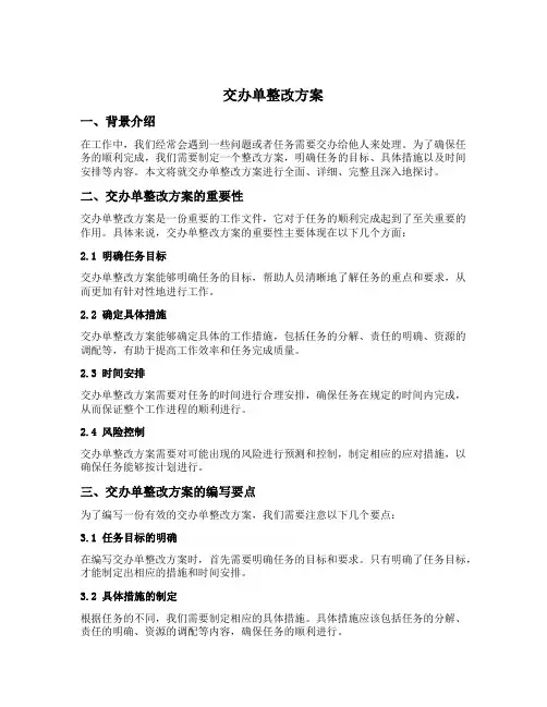 交办单 整改方案