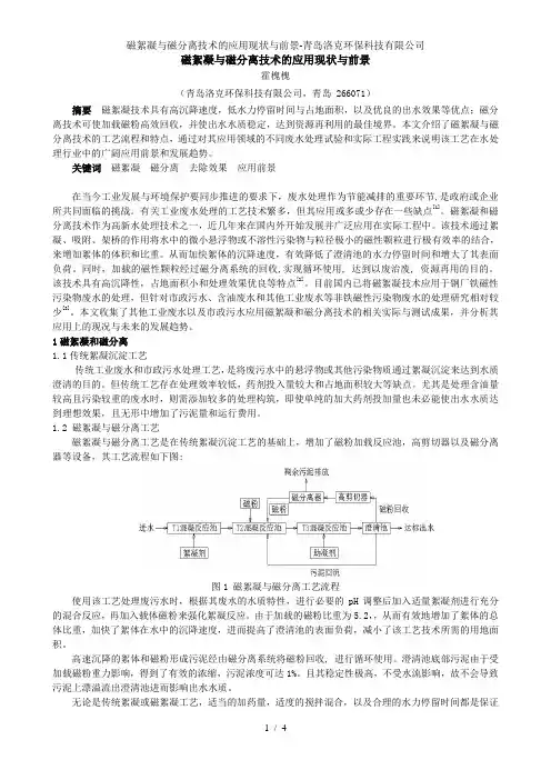 磁絮凝与磁分离技术的应用现状与前景-青岛洛克环保科技有限公司