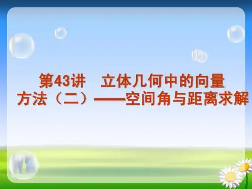 第43讲 │ 立体几何中的向量方法(二)——空间角与距离求解