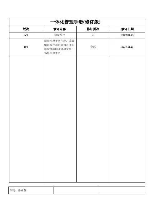 一体化管理手册(修订版)
