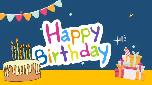生日快乐动态PPT模板03可爱卡通儿童百日宴周岁十岁成长电子相册