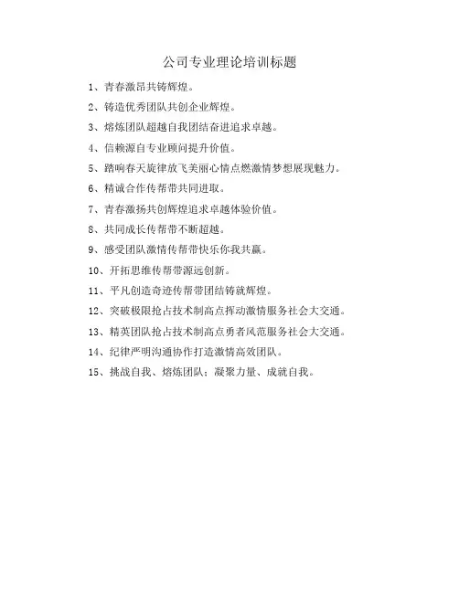公司专业理论培训标题