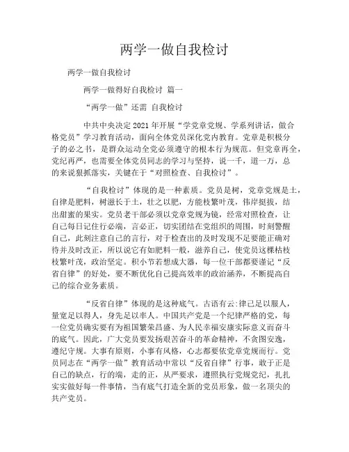 两学一做自我检讨