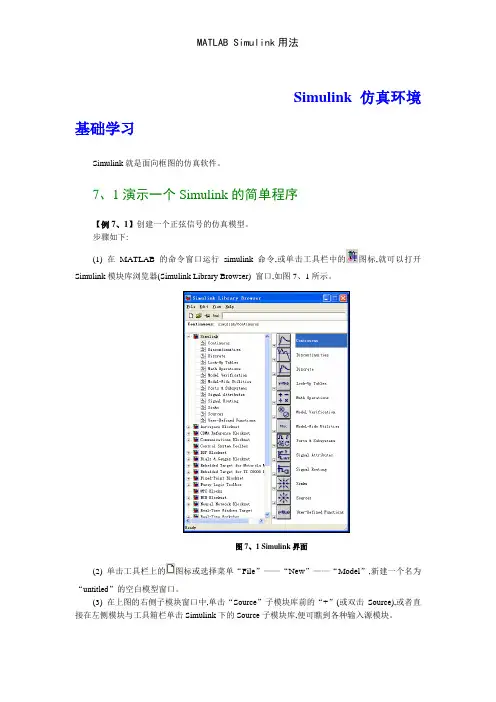 MATLAB Simulink用法