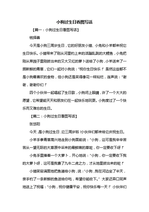 二年级作文：小狗过生日看图写话